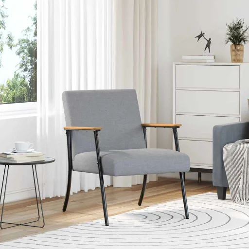 Sillón Gris Claro 59 x 75 x 78 cm Tela