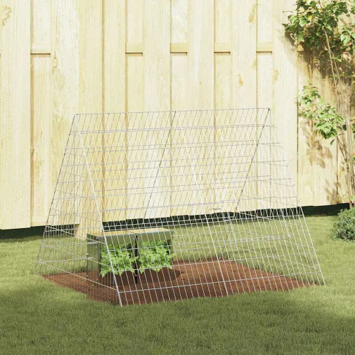 Jaula Para Conejos Plateado 215 x 100 x 85 cm Acero Galvanizado