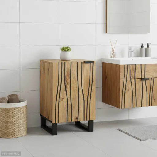 Gabinete de Lavabo Para Baño Marrón 38 x 33,5 x 58 cm