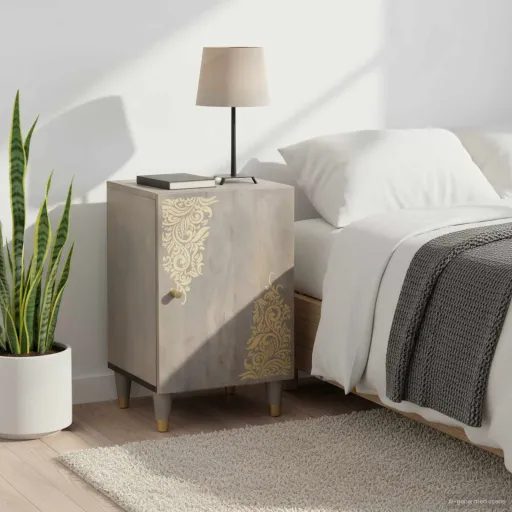 Mueble de Cuarto de Baño Con Puerta Gris 38 x 33 x 58 cm