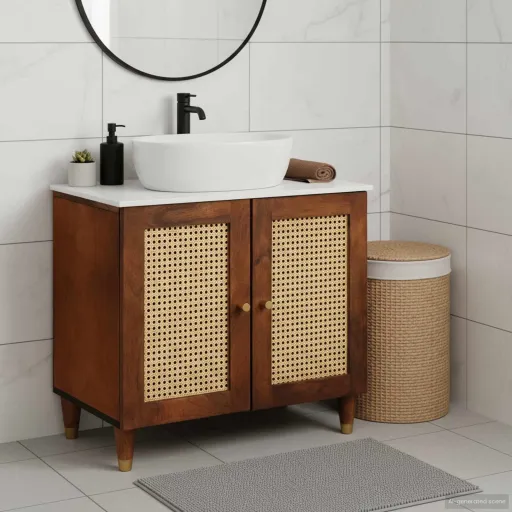 Mueble de Lavabo Marrón 62 x 33 x 58 cm Madera de Ingeniería