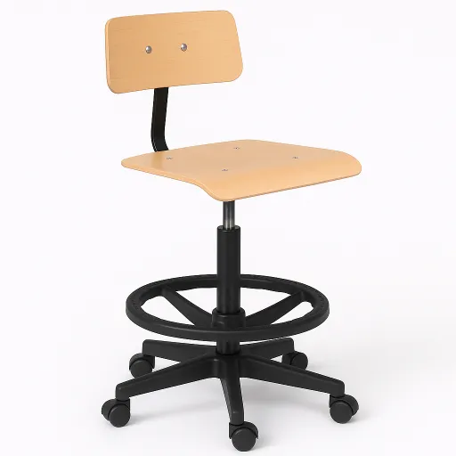 Silla Alta De Trabajo Con Ruedas Sally-01AP