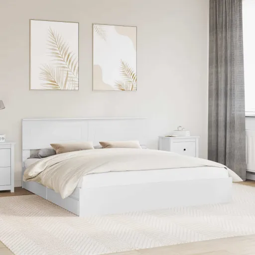 Cama Con Almacenamiento 200 x 200 cm Madera de Ingeniería