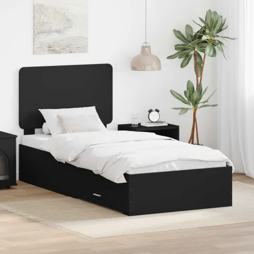 Estructura de Cama Negro 100 x 200 cm Madera de Ingeniería