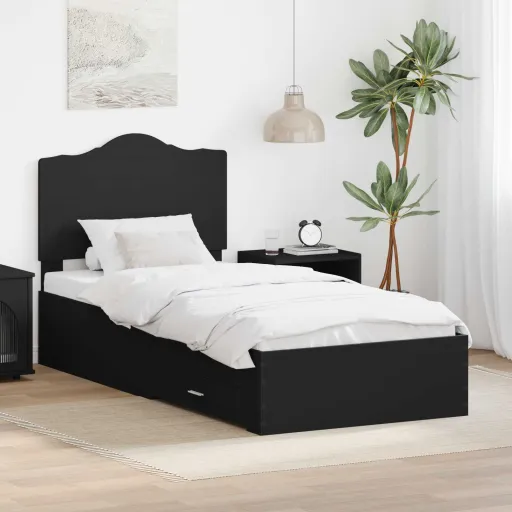 Estructura de Cama Negro 100 x 200 cm Madera de Ingeniería