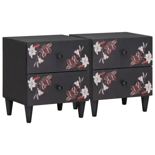 Mesita de Noche Con Cajón   Marrón 40 x 33,5 x 46 cm (2 pcs)