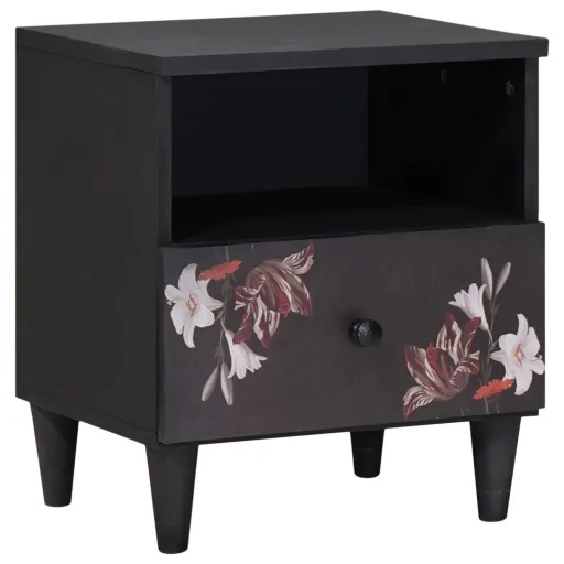 Mesita de Noche Marrón 40 x 33 x 46 cm Madera de Mango Maciza