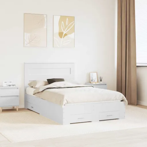 Estructura de Cama Con Cajón Con Cabecera Madera Contrachapada