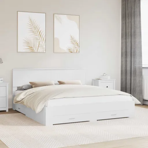 Estructura de Cama Con Cajón 180 x 200 cm Madera de Ingeniería