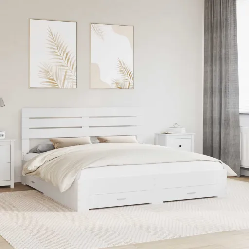 Estructura de Cama Con Cajón Con Cabecera Madera Contrachapada