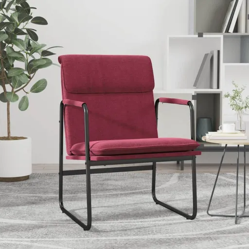 Sillón de Relax Tela Rojo Tinto 55x64x80 cm