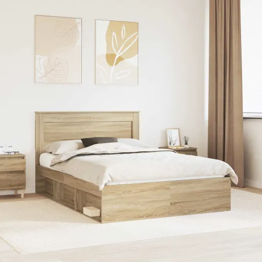 Estructura de Cama Sonoma 140 x 190 cm Madera de Pino Macizo