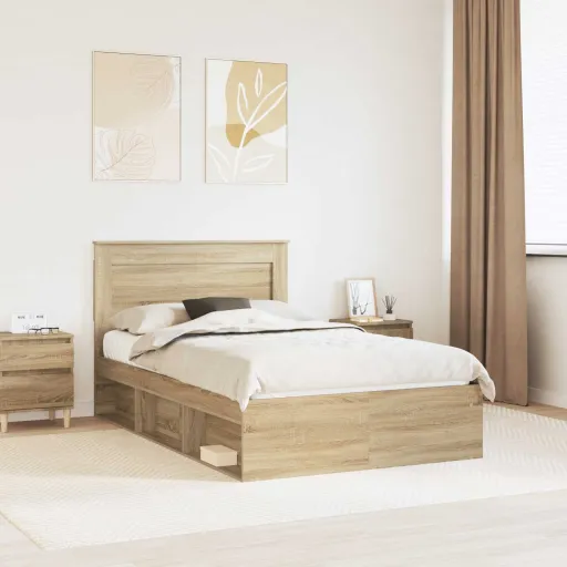 Estructura de Cama Sonoma 120 x 200 cm Madera de Pino Macizo