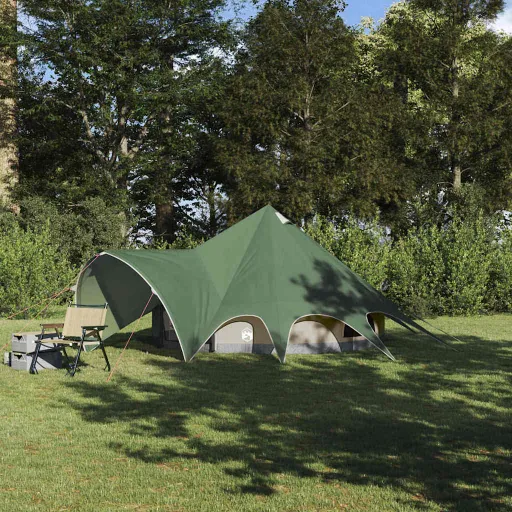 Tienda Tipi Con Techo Verde y Gris 600 x 600 x 347 cm