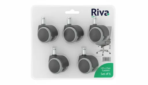Pack 5 Ruedas PVC Para Sillas 50mm