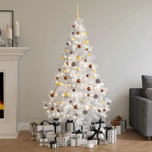Árbol de Navidad Artificial Con Luces y Bolas 620 Ramas 180 cm