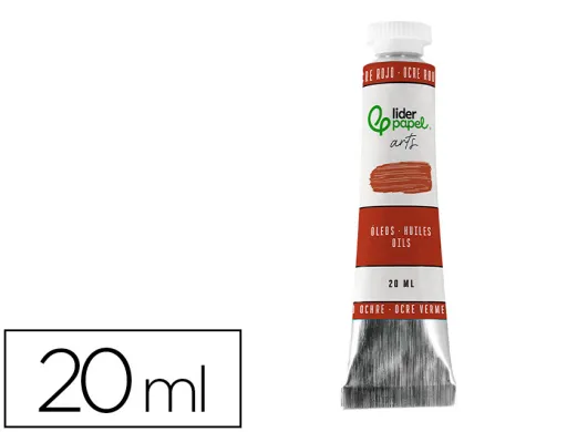 Pintura al Oleo Liderpapel Tubo de Aluminio de 20 ml Color Ocre Rojo