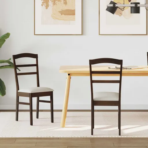 Silla de Comedor   Marrón Claro y Claro (2 pcs)