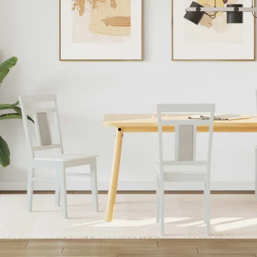 Silla de Comedor   Madera de Caucho Sólido (2 pcs)