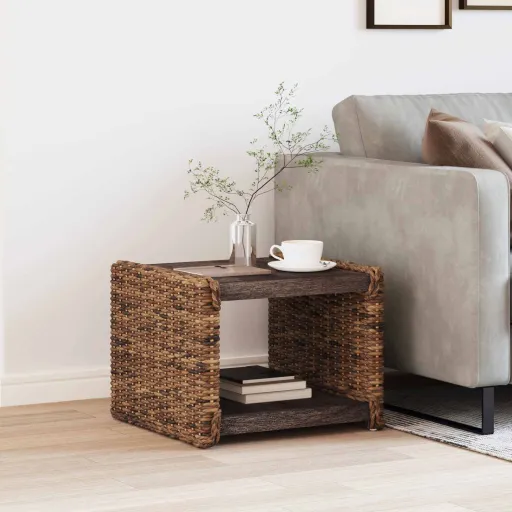 Mesa de Café Natural 45 x 45 x 45 cm Madera de Caoba Sólida