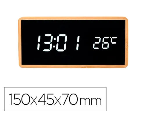 Reloj q-Connect Sobremesa Digital Con Temperatura 150x45x70mm