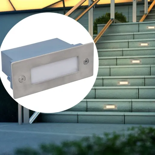 Luces LED Empotrables Para Escaleras 6 Uds 44x111x56 mm