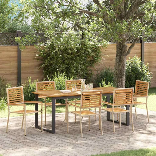 Conjunto de Comedor de Jardín   Beige (7 pcs)