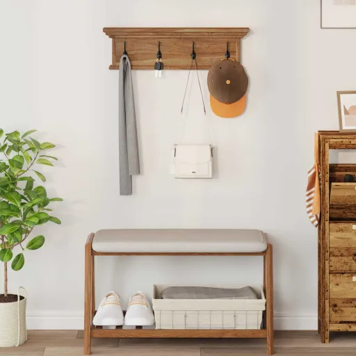 Perchero Montado en Pared Natural 70 x 10 x 20 cm