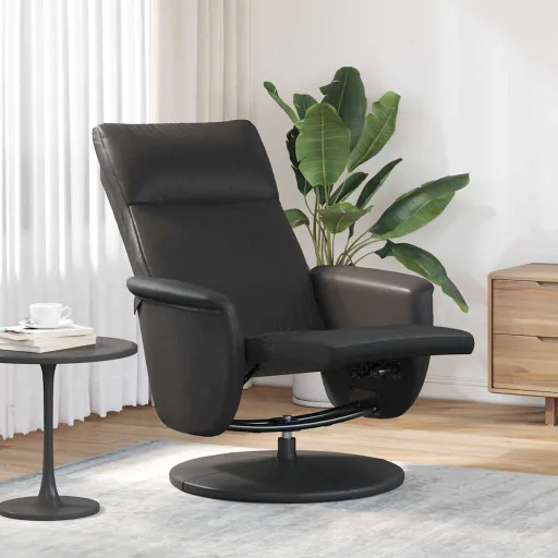 Silla de Masajes Reclinable Negro Cuero Sintético