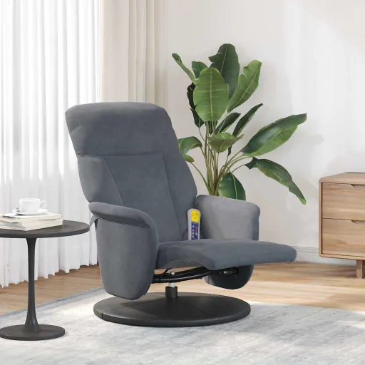 Silla de Masajes Reclinable Gris Oscuro 91 x 71 x 105 cm