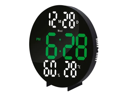 Reloj q-Connect Digital de Pared Digital Con Alarma Redondo 27 cm