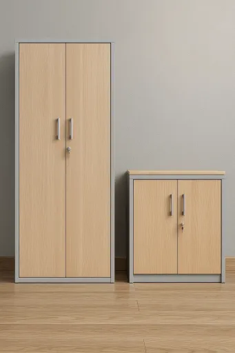 Armario Bajo Con Puertas Batientes en Melamina 800x800x420 mm - Core