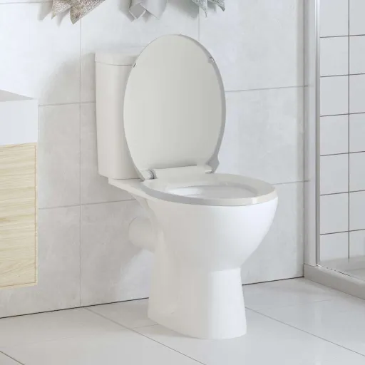 Tapa y Asiento de Váter Con Cierre Suave Ovalado Blanco