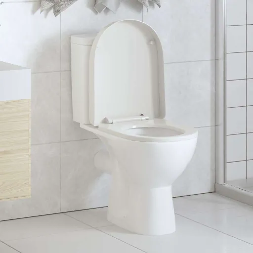 Tapa y Asiento de Váter Con Cierre Suave Cuadrado Blanco