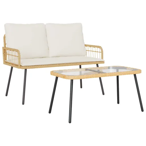 Conjunto de Comedor de Jardín   Natural Ratán Sintético (2 pcs)