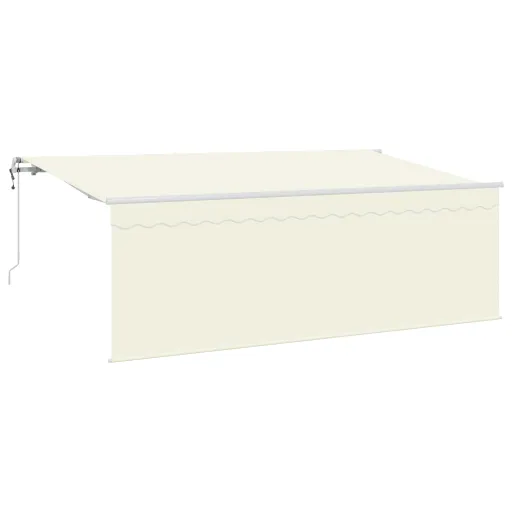 Toldo Retráctil Crema 400 x 200 cm Poliéster y Aluminio