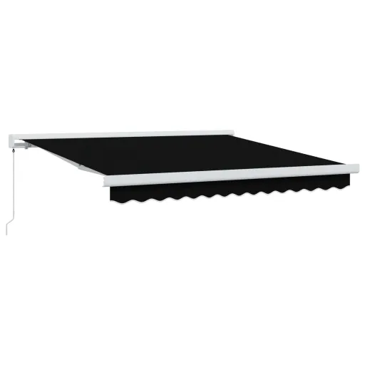 Toldo Retráctil Negro 300 x 250 cm Tela y Metal
