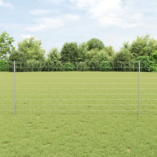Valla Con Poste Plateado 1 x 10 m Acero
