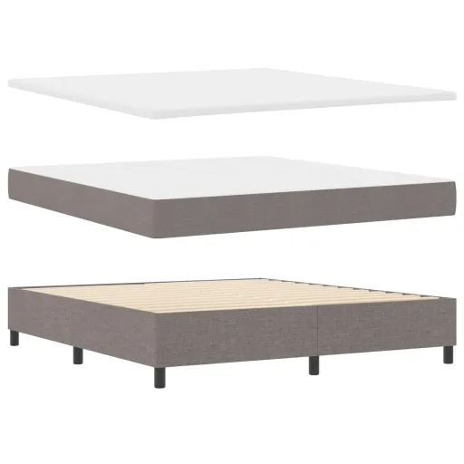 Cama Tipo Box Spring Con Colchón Taupé 180 x 200 cm Tela