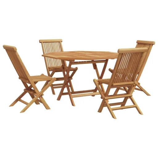 Conjunto de Comedor de Jardín   Marrón (5 pcs)
