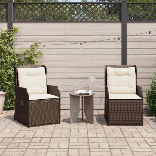 Banco de Jardín   Marrón Ratán Sintético (2 pcs)