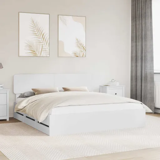 Estructura de Cama Con Cajón 200 x 200 cm Madera Ingenieril