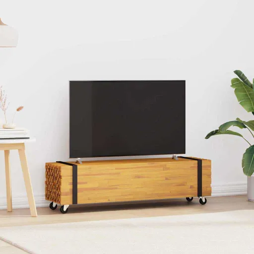 Soporte de TV Marrón 110 x 30 x 30 cm Madera de Teca Maciza