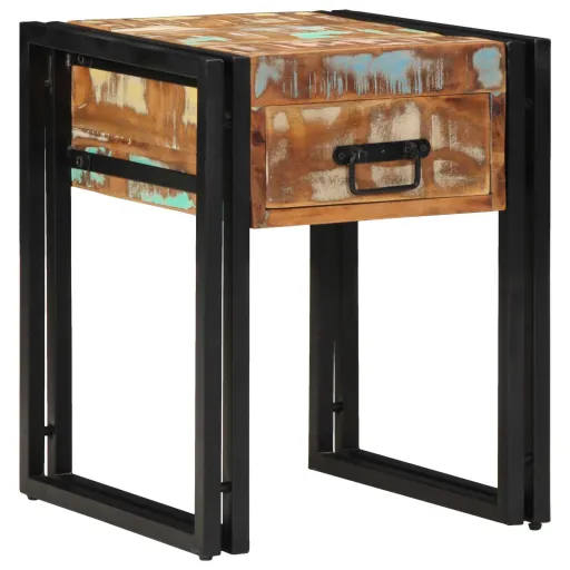 Mesa Auxiliar 40 x 40 x 50 cm Madera Sólida Recuperada