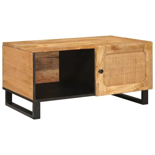 Mesa de Café Natural 80 x 50 x 40 cm Madera de Mango Maciza