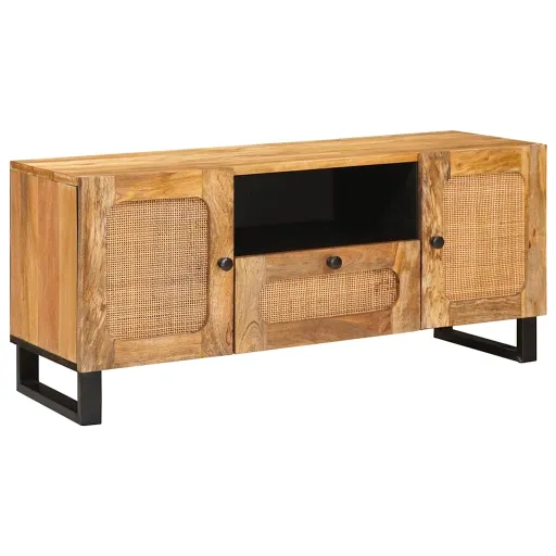 Mueble de TV Marrón 105 x 33 x 46 cm Madera de Mango Maciza