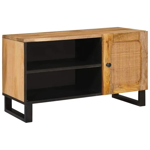 Mueble de TV Marrón 80 x 33 x 46 cm Madera de Mango Maciza