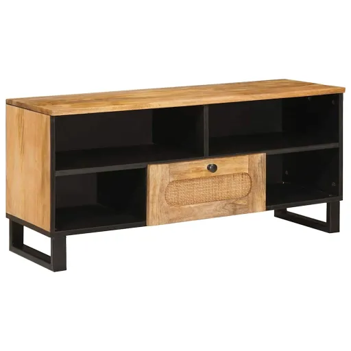 Mueble de TV Marrón 100 x 33 x 46 cm Madera de Mango Maciza