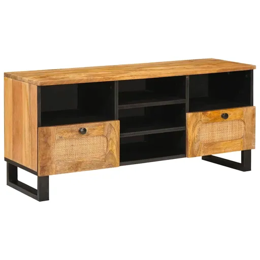 Mueble de TV Marrón 100 x 33 x 46 cm Madera de Mango Maciza