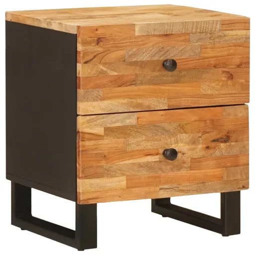 Armario de Noche Marrón 40 x 33 x 46 cm Madera de Mango Maciza